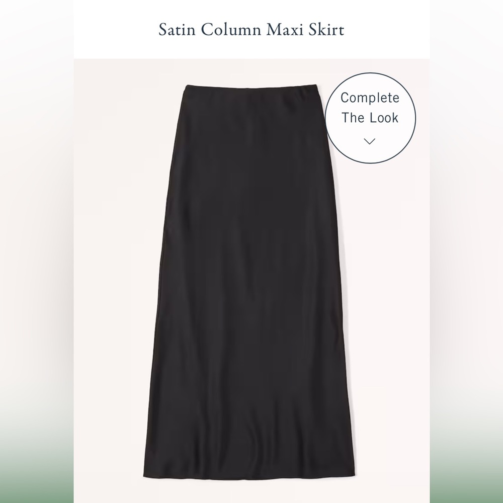 NWT!! Still in bag. Black satin maxi skirt from abercrombie size MP